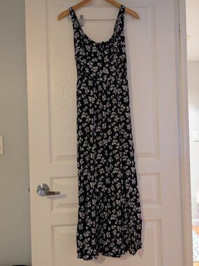Hollister Sofia Side-Smocked Maxi Dress (Navy)